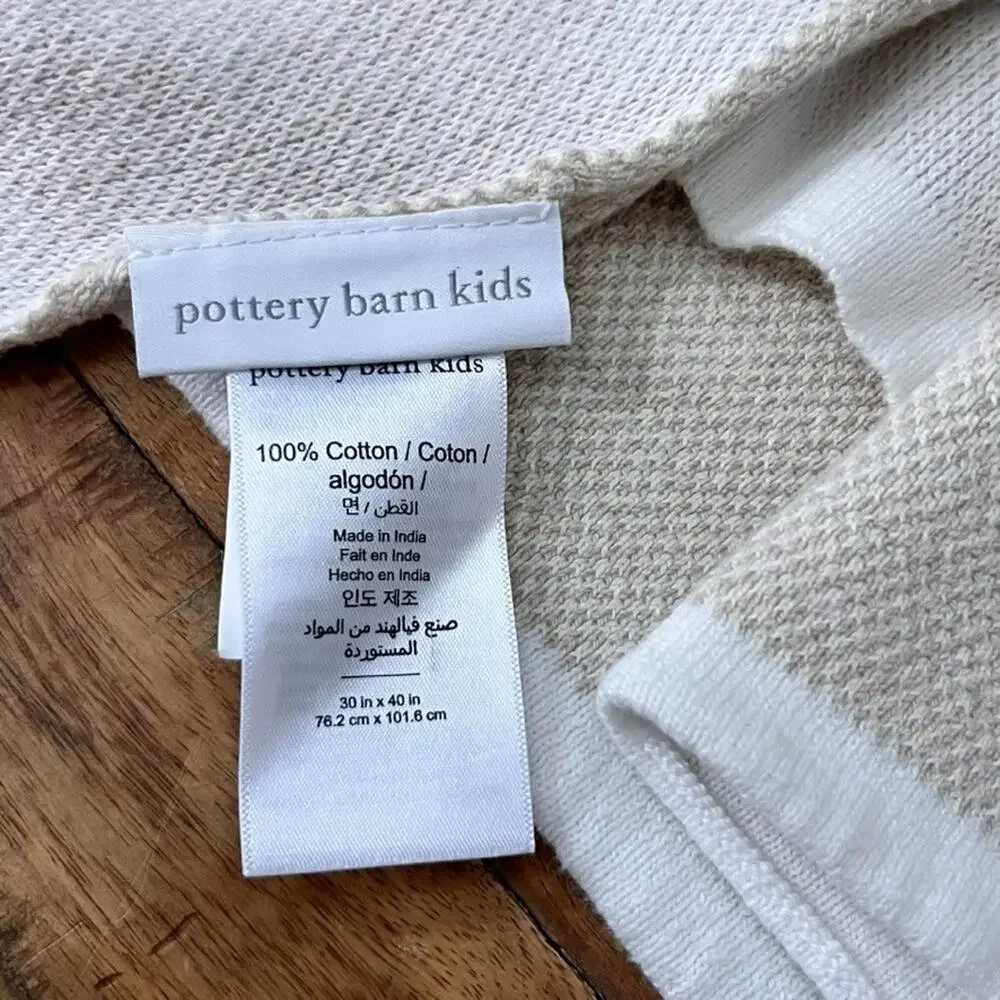 Pottery Barn Kids Zoey Zebra Knit Blanket 